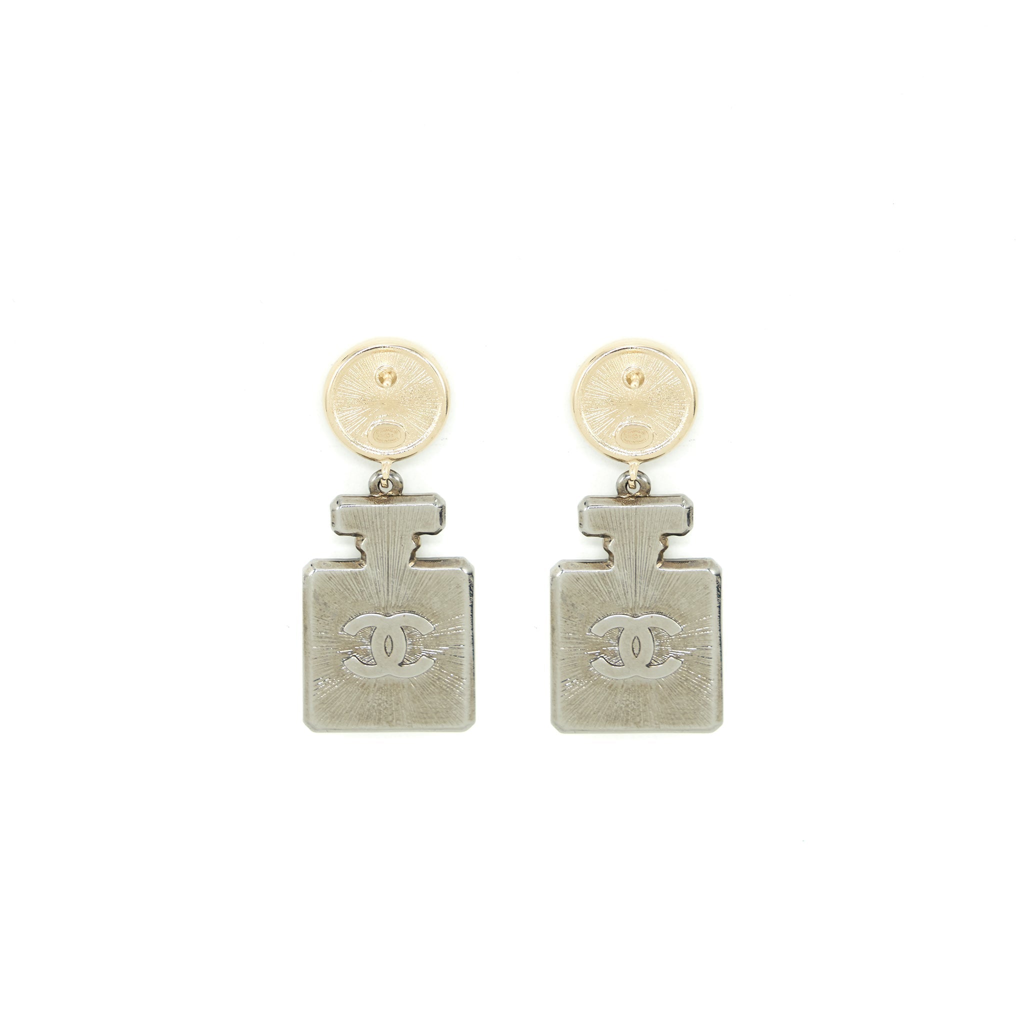 CHANEL NO.5 PERFUME BOTTLE CRYSTAL DROP EARRINGS LGHW