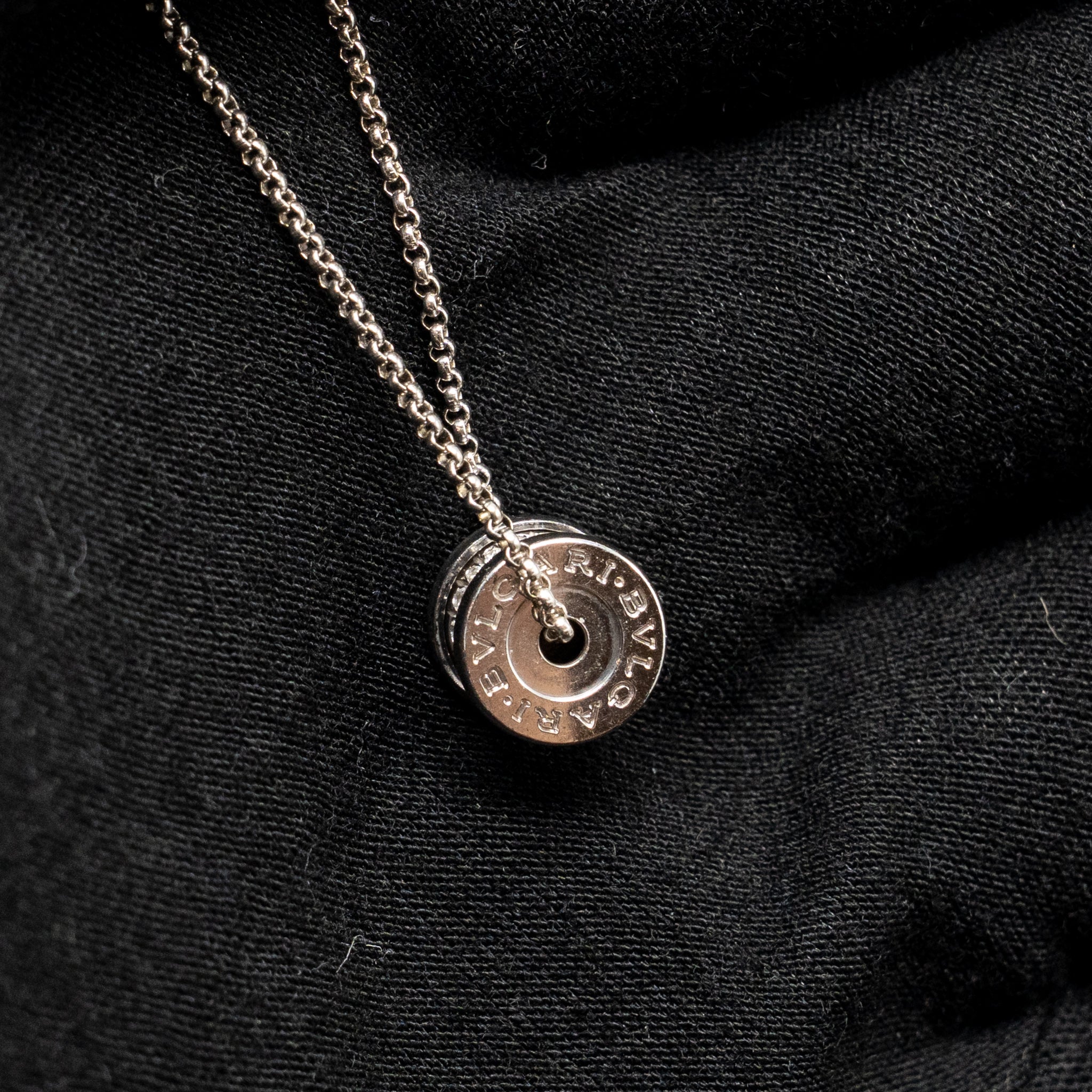 BVLGARI MINI B.ZERO1 NECKLACE WHITE GOLD DIAMONDS
