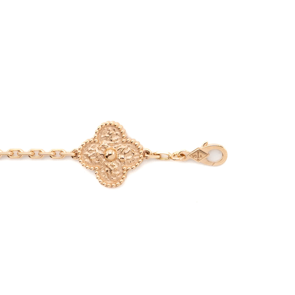 VAN CLEEF & ARPELS VINTAGE ALHAMBRA 5-MOTIF BRACELET ROSE GOLD