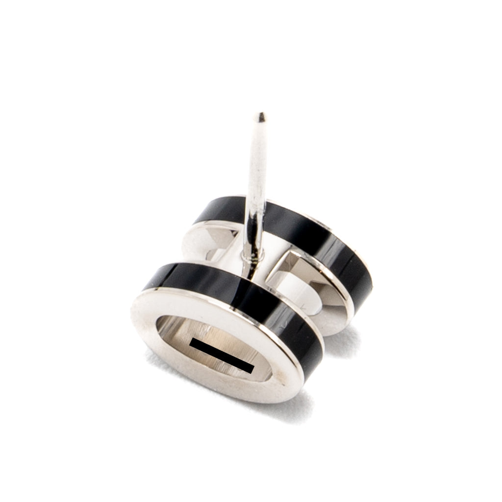HERMES MINI POP H EARRINGS BLACK SHW