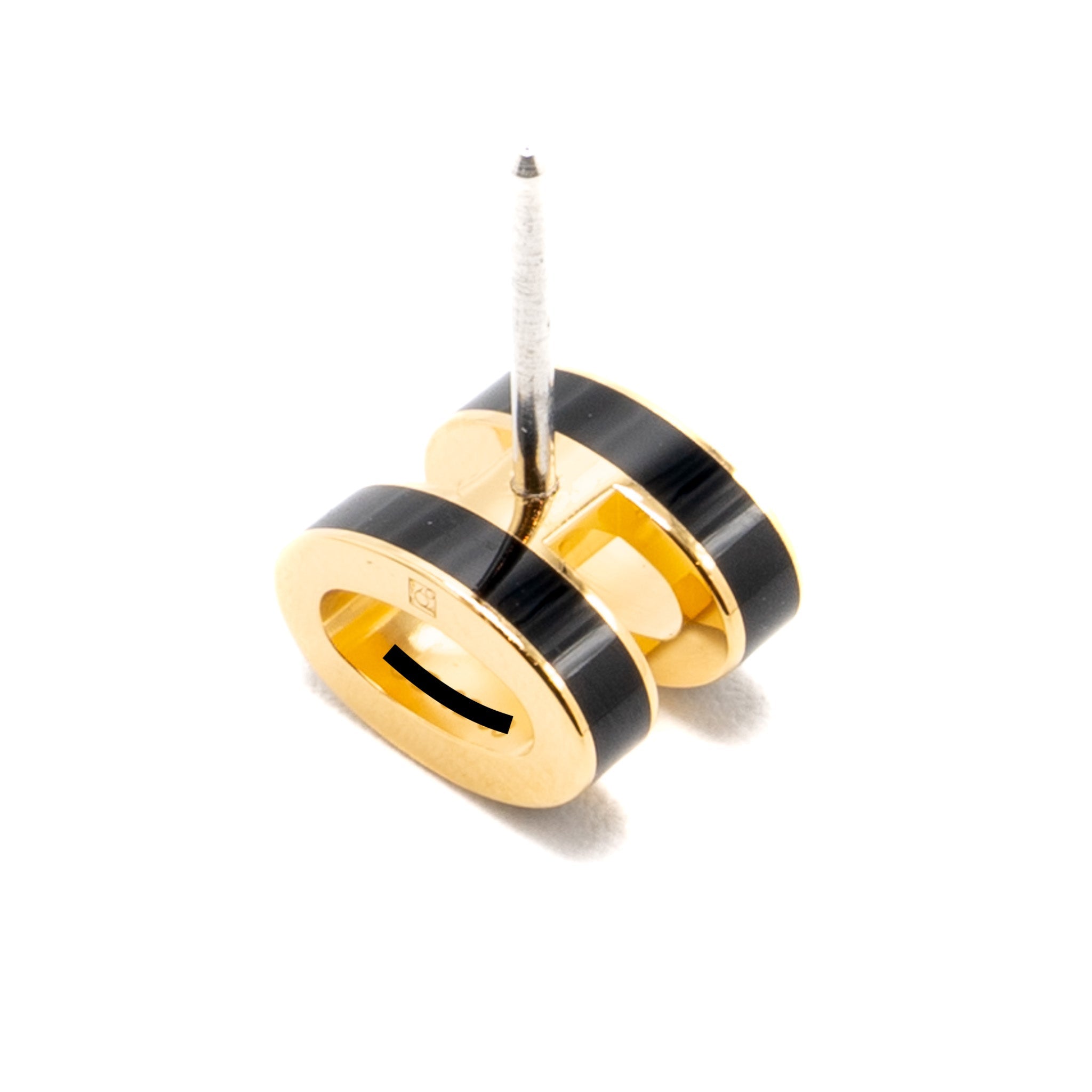 HERMES MINI POP H EARRINGS BLACK GHW