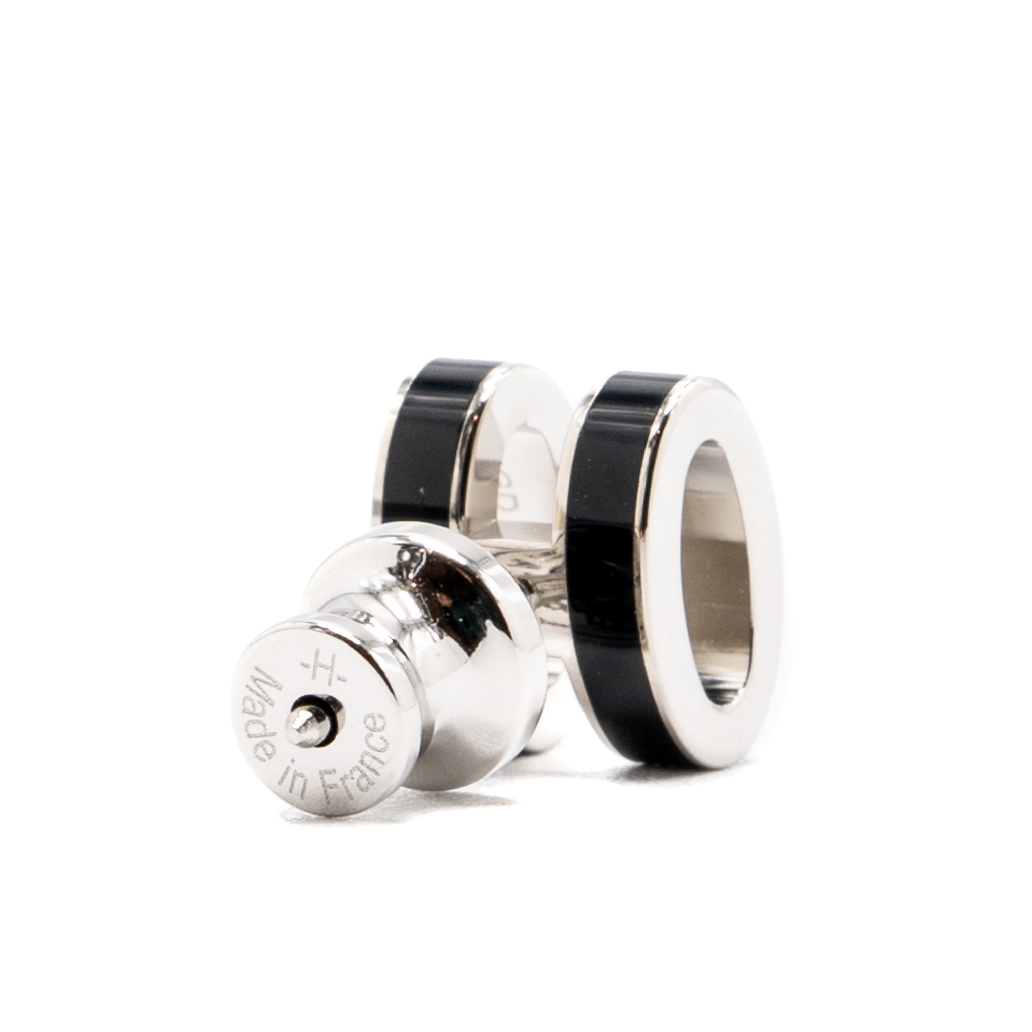 HERMES MINI POP H EARRINGS BLACK SHW