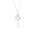 TIFFANY KEY ATLAS PIERCED KEY PEDANT IN 18K WHITE GOLD WITH DIAMONDS