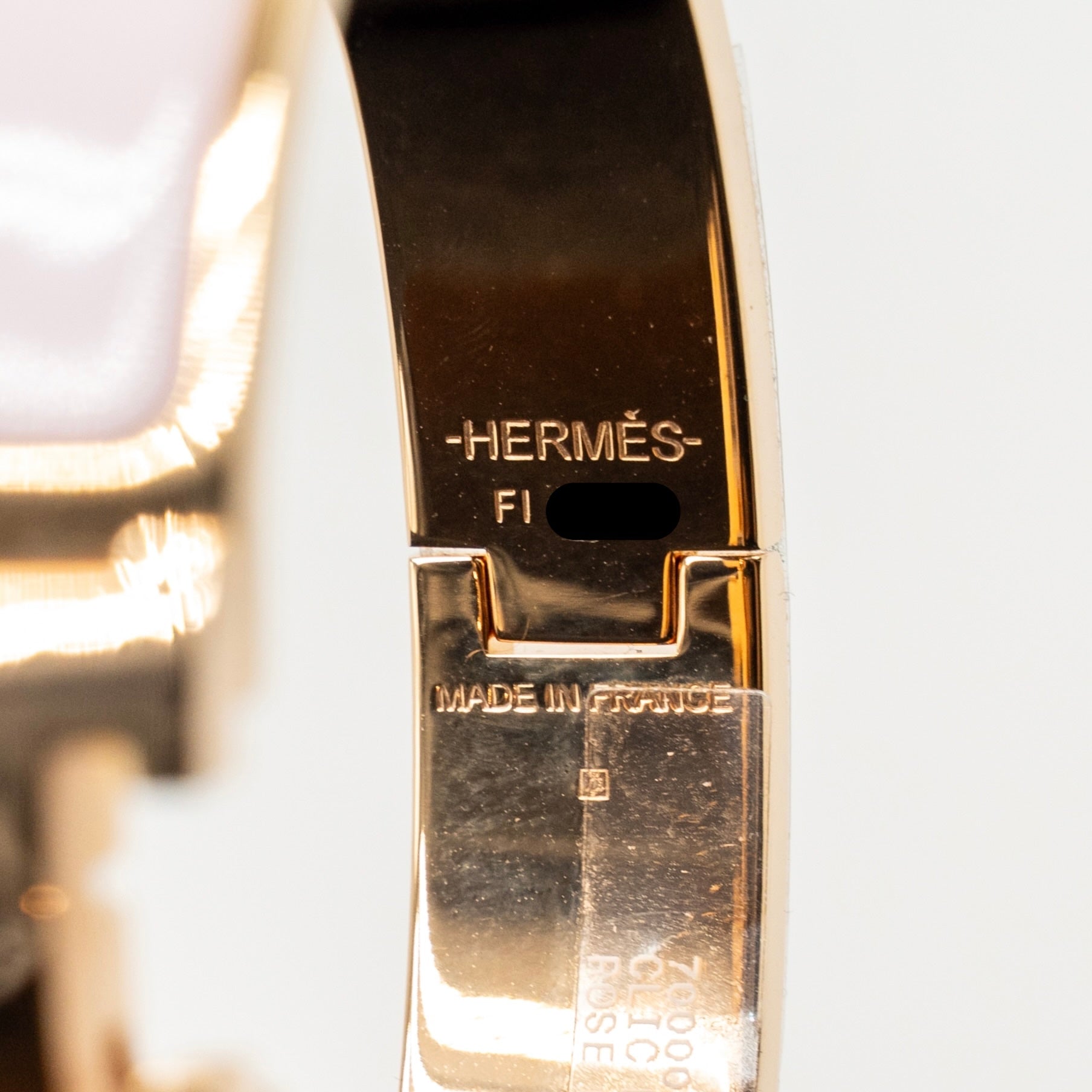 HERMES CLIC H BRACELET ROSE DRAGEE RGHW
