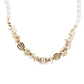 CHANEL LETTER PEARL CHOCKER CRYSTAL LIGHT GOLD TONE