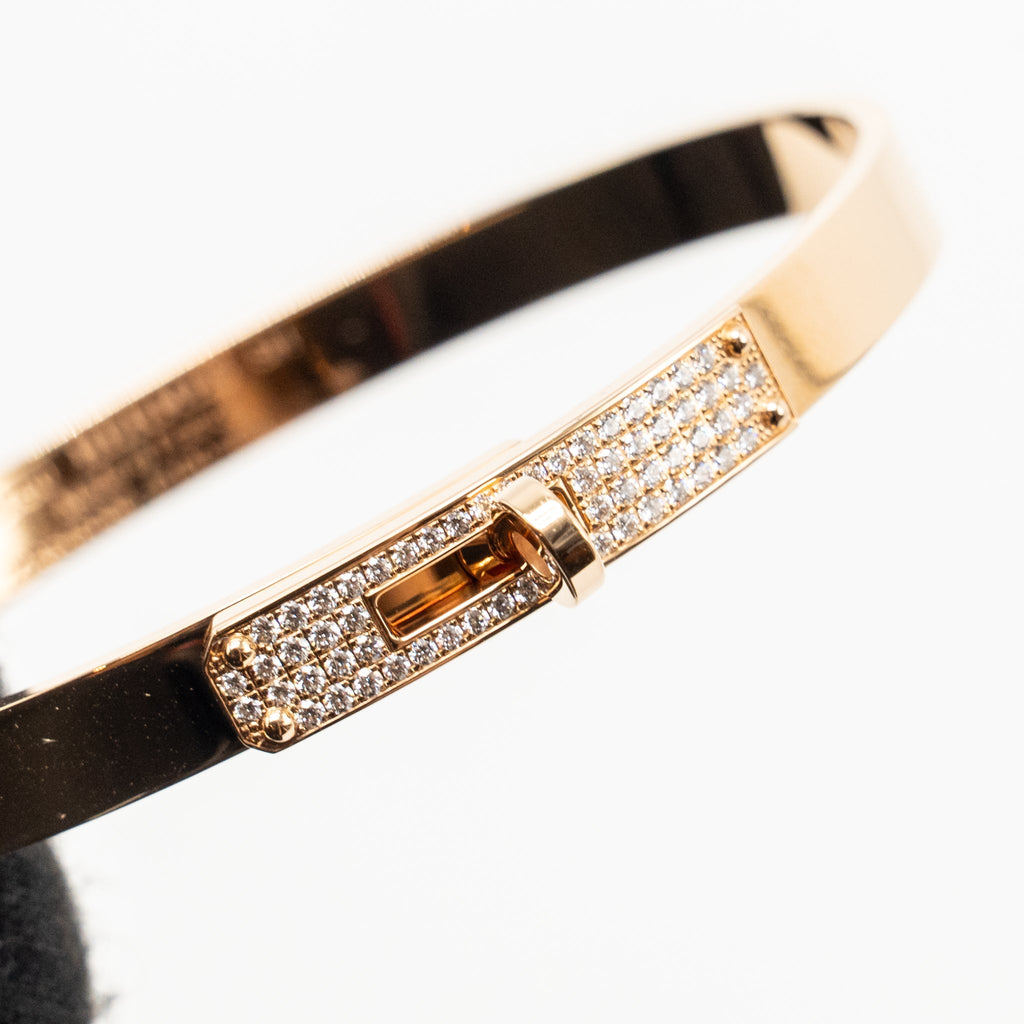 HERMES KELLY BRACELET ROSE GOLD, DIAMONDS
