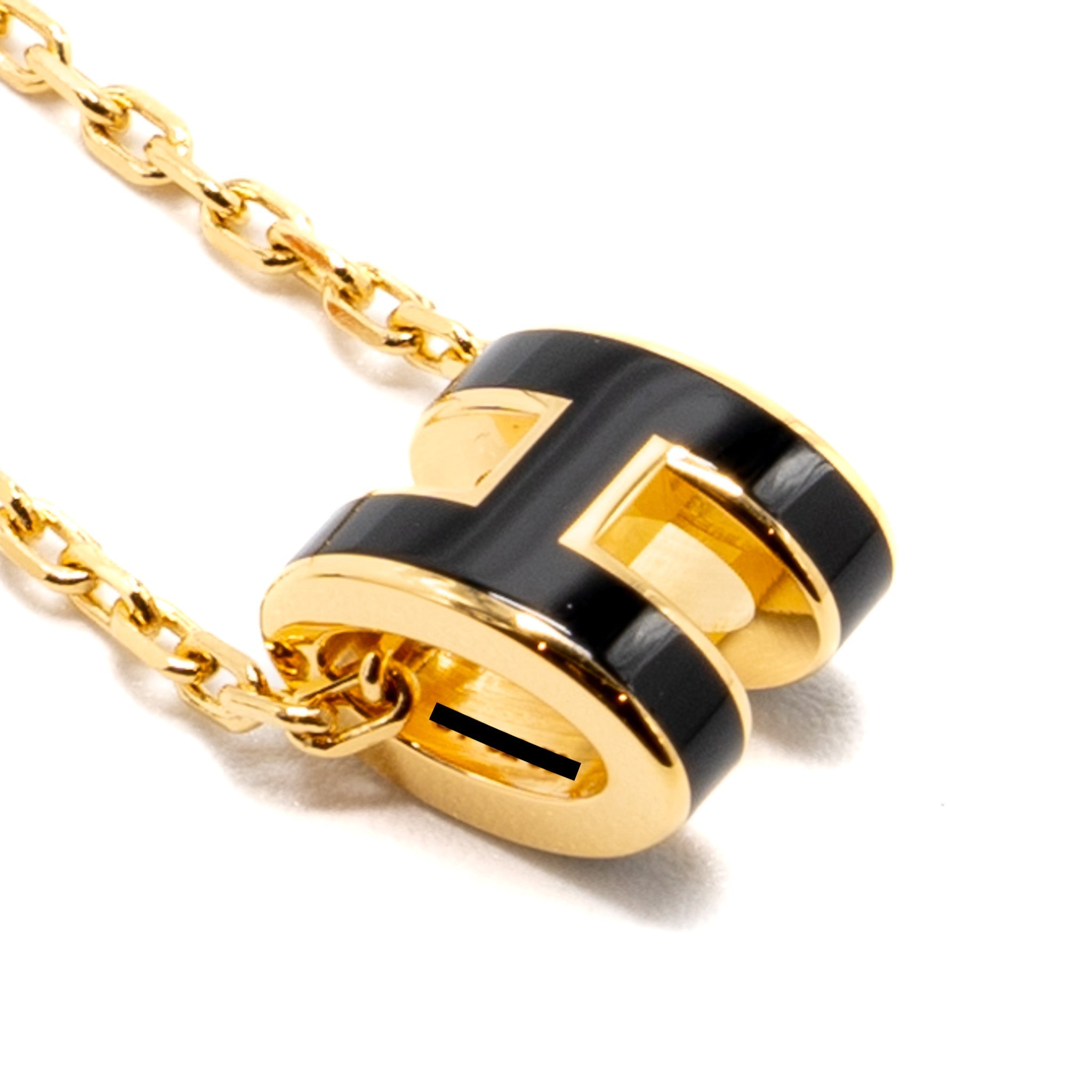 HERMES MINI POP H PENDANT BLACK GHW