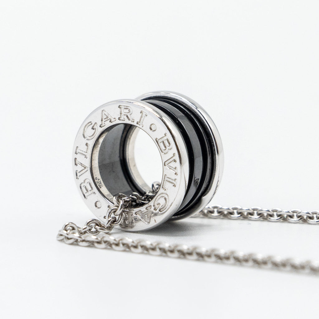 BVLGARI SAVE THE CHILDREN B ZERO NECKLACE BLACK CERAMIC / SILVER