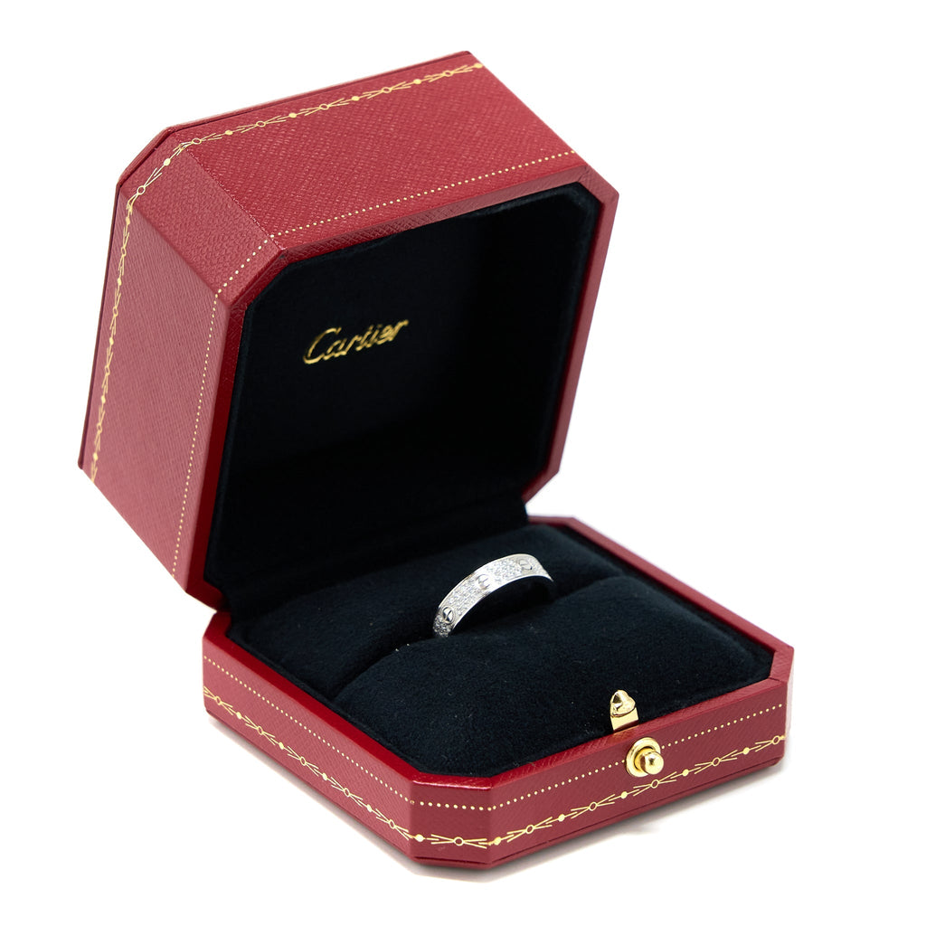 CARTIER LOVE RING DIAMONDS PAVED WHITE GOLD