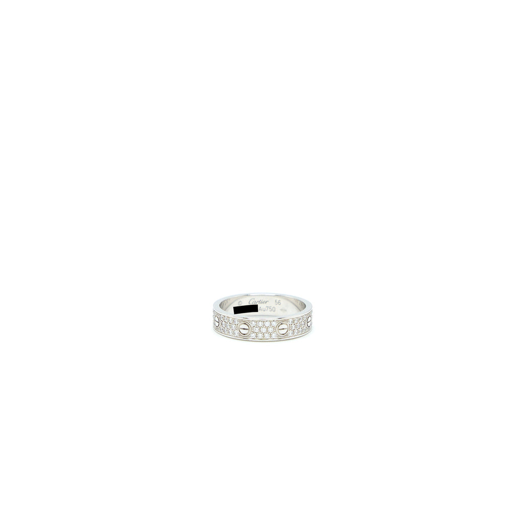 CARTIER LOVE RING DIAMONDS PAVED WHITE GOLD