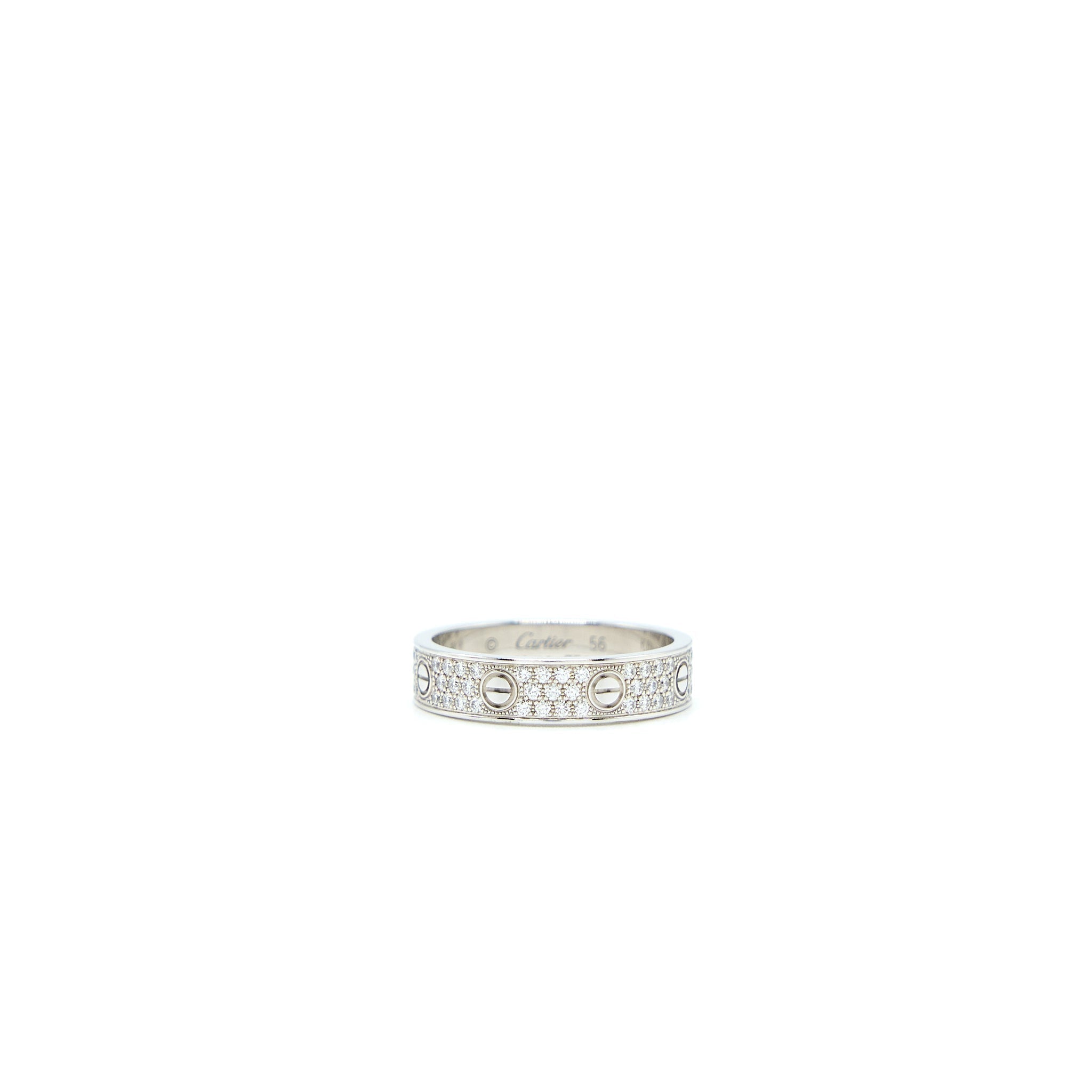 CARTIER LOVE RING DIAMONDS PAVED WHITE GOLD