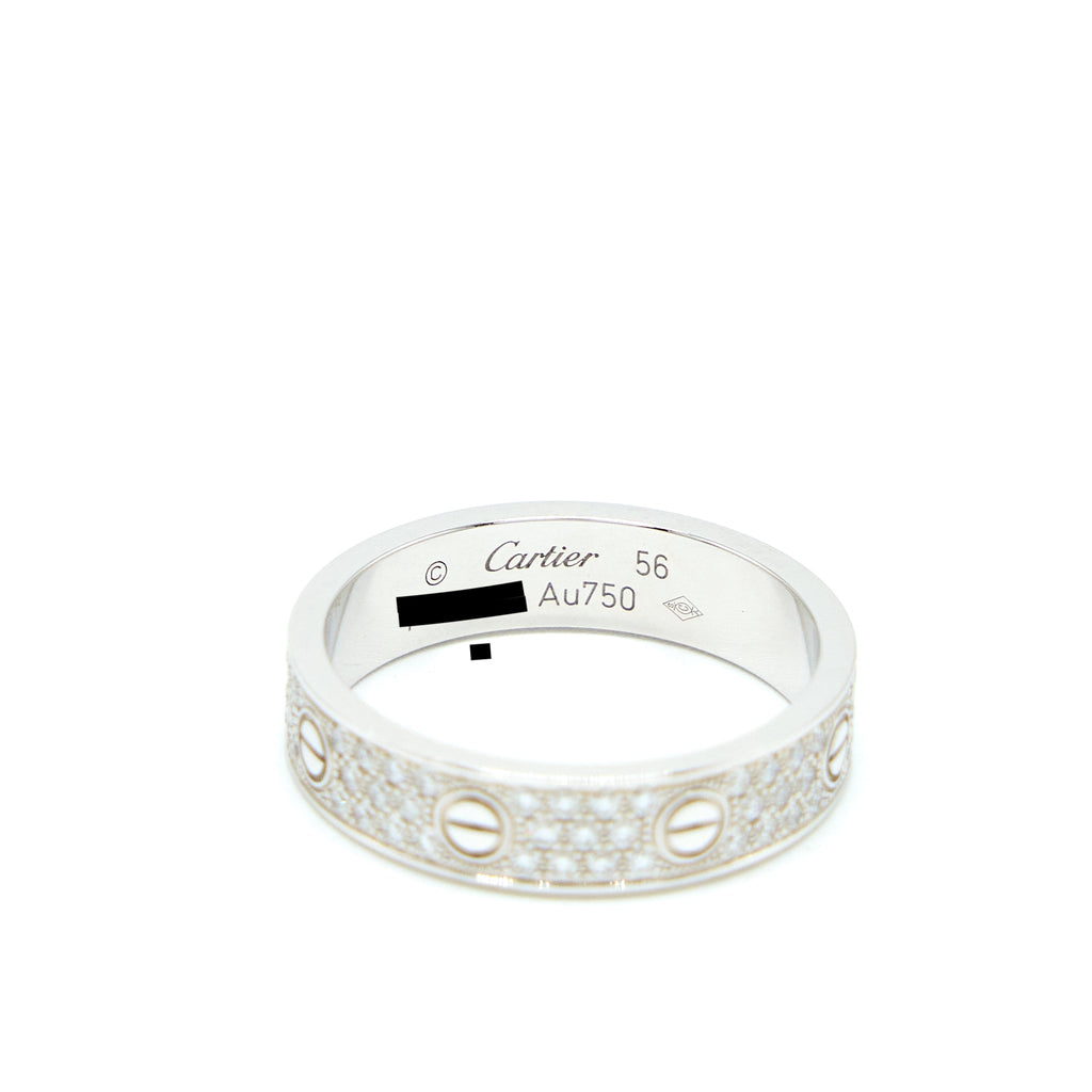 CARTIER LOVE RING DIAMONDS PAVED WHITE GOLD