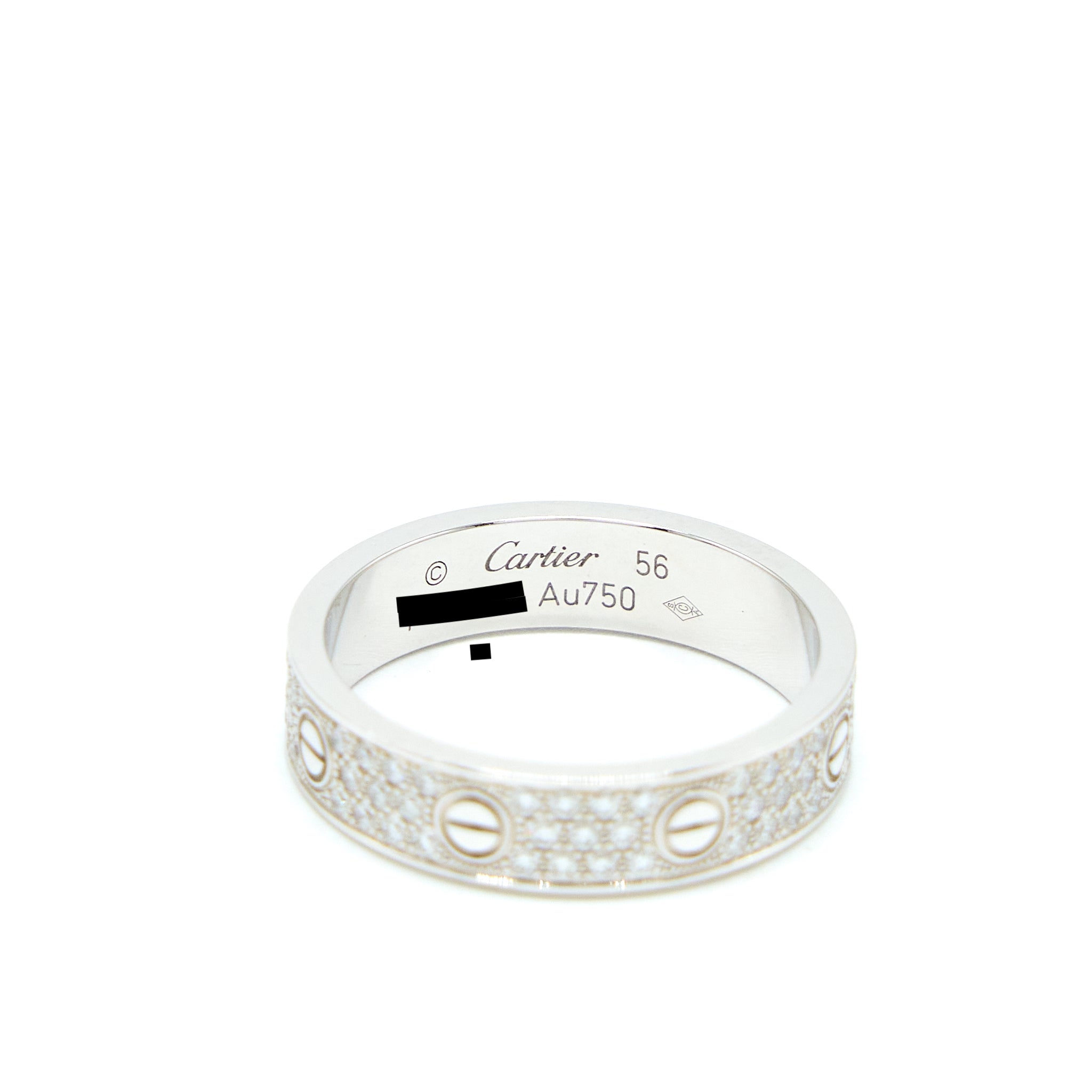 CARTIER LOVE RING DIAMONDS PAVED WHITE GOLD