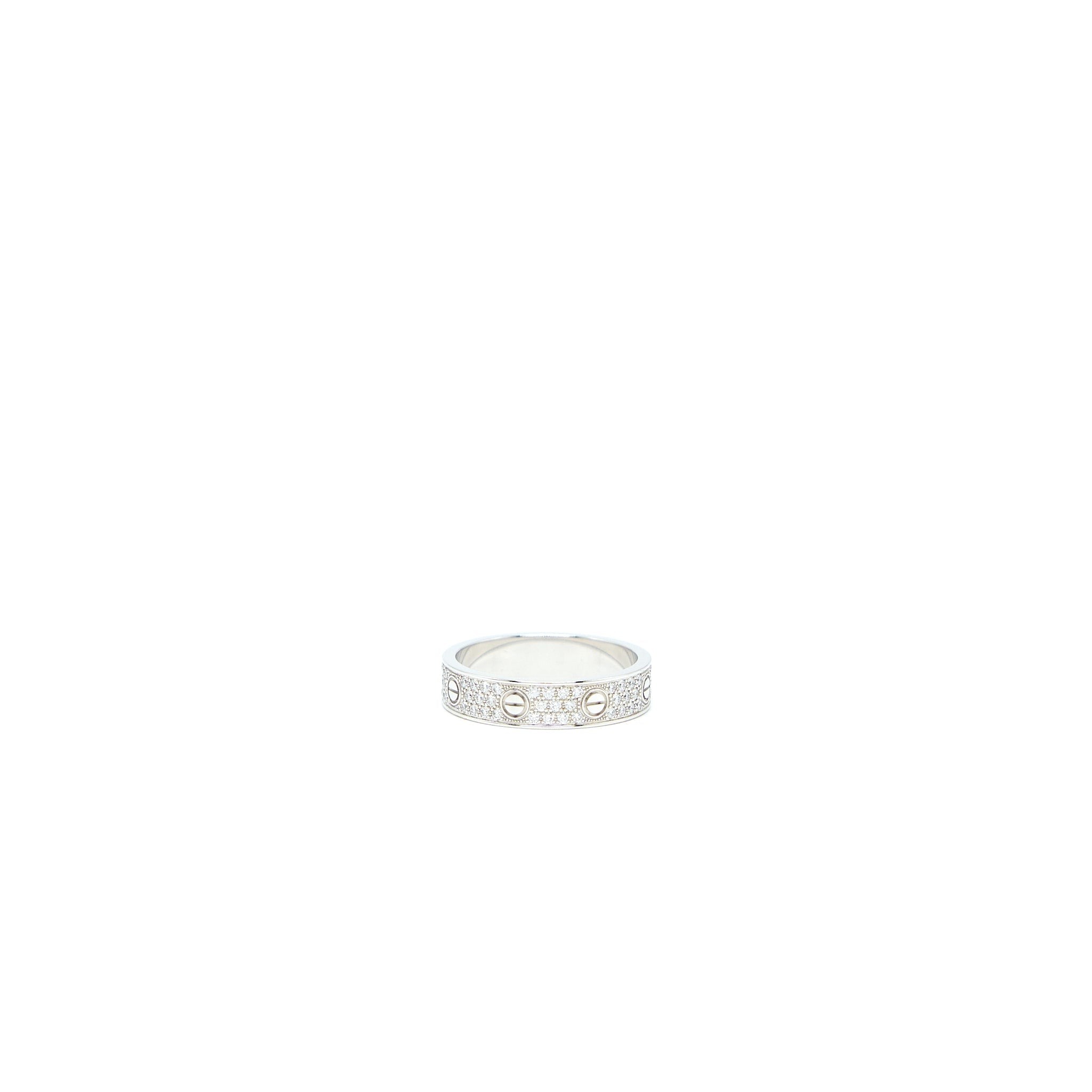 CARTIER LOVE RING DIAMONDS PAVED WHITE GOLD