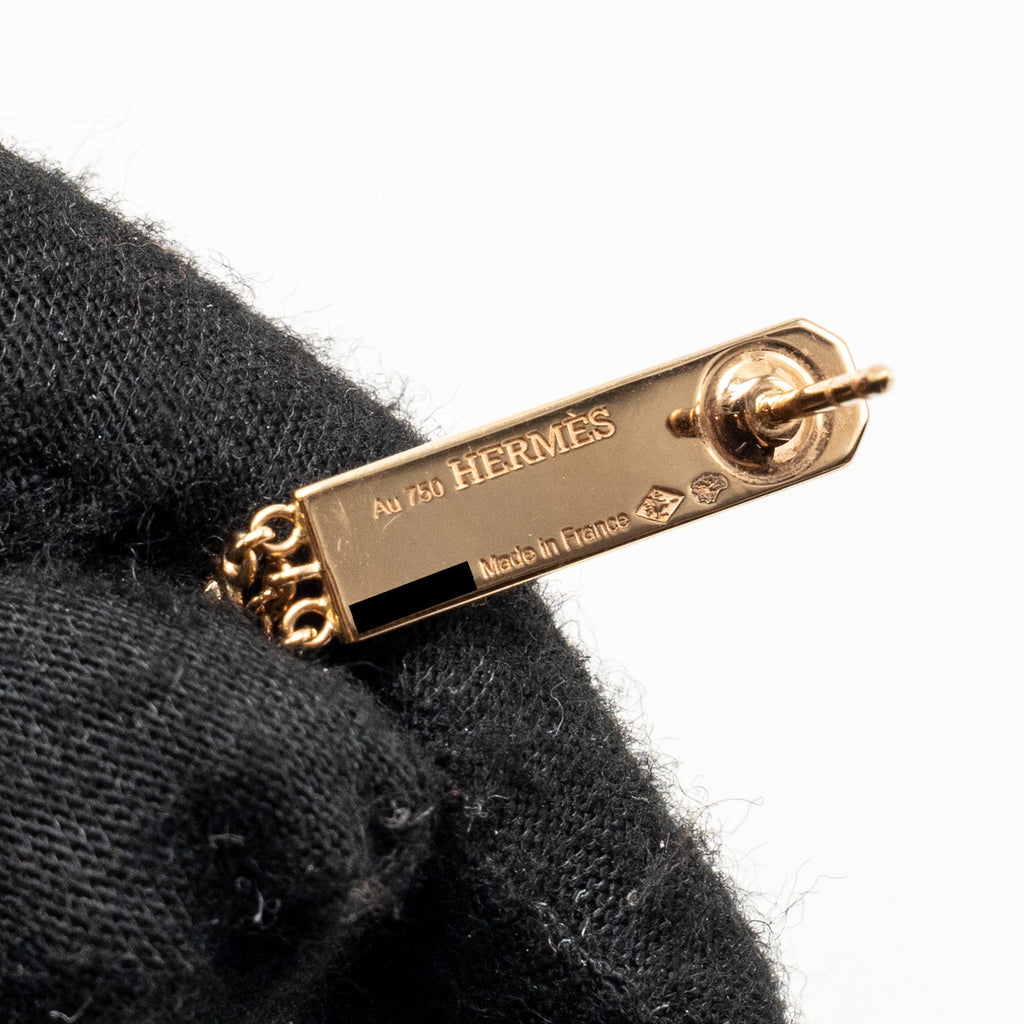 HERMES KELLY CAVROCHE EARRINGS ROSE GOLD, DIAMONDS