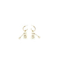 CHANEL NO.5 PERFUME BOTTLE EARRINGS LIGHT GOLD TONE
