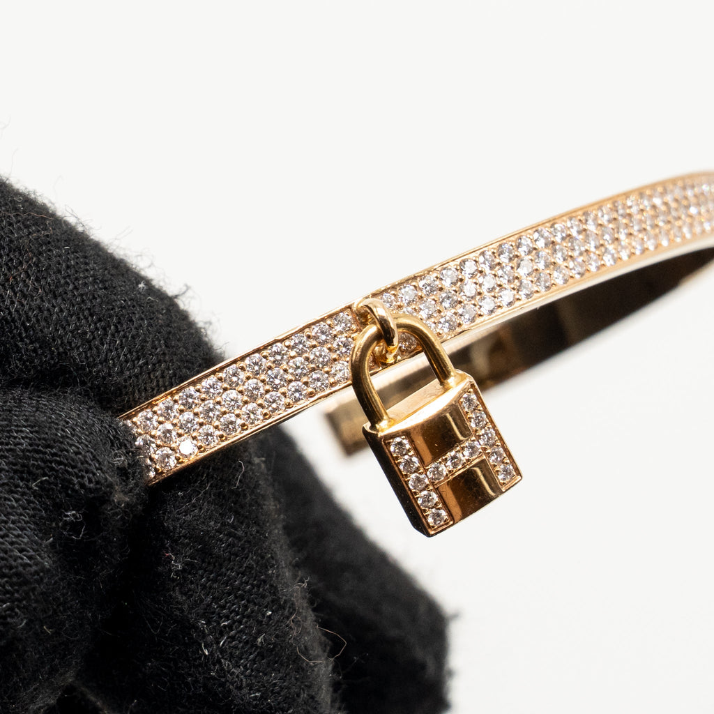 HERMES KELLY CADENAS BRACELET ROSE GOLD WITH DIAMONDS