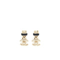 CHANEL CC LOGO DROP EARRINGS GHW