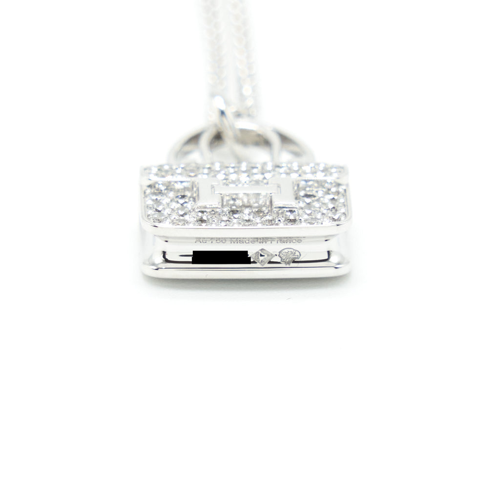 HERMES AMULETTE CONSTANCE PENDANT WHITE GOLD WITH DIAMONDS
