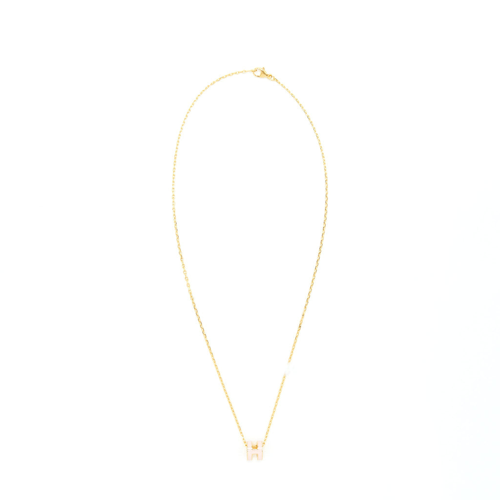HERMES MINI POP H PENDANT ROSE DRAGEE GHW
