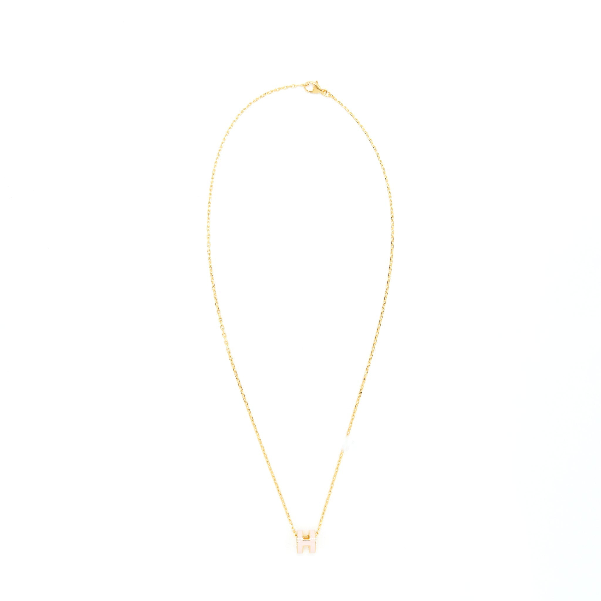 HERMES MINI POP H PENDANT ROSE DRAGEE GHW