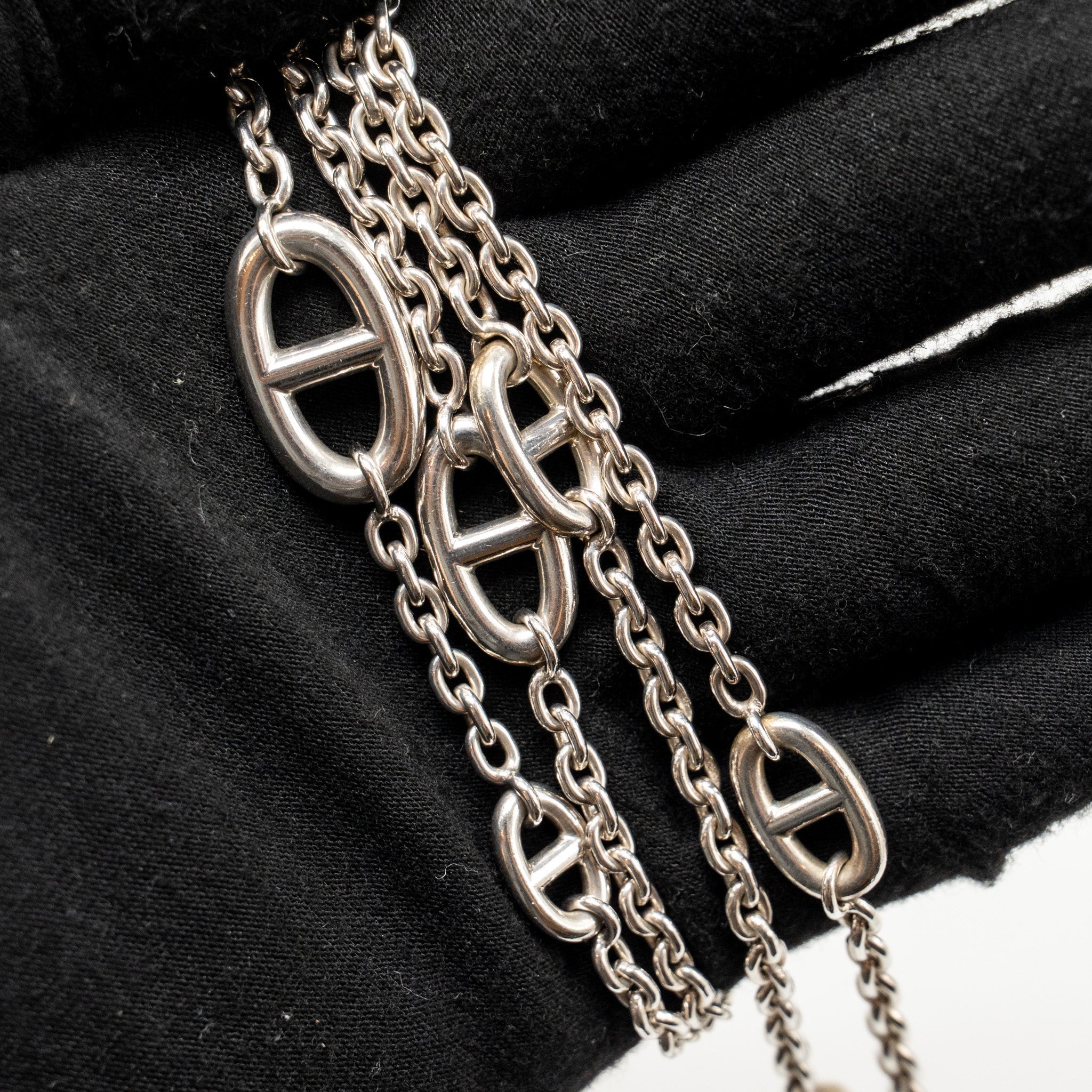HERMES 120CM FARANDOLE LONG NECKLACE STERLING SILVER