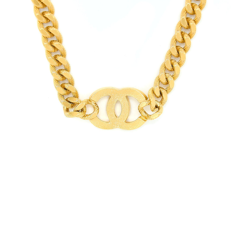 CHANEL CC LOGO CHOKER WITH CRYSTALS GOLD TONE