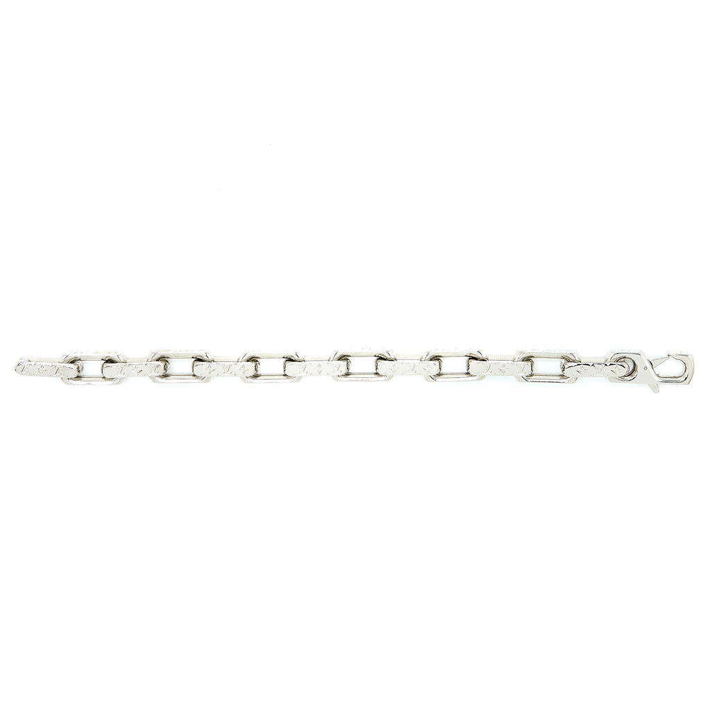 LOUIS VUITTON CHAIN BRACELET ENGRAVED MONOGRAM SILVER TONE