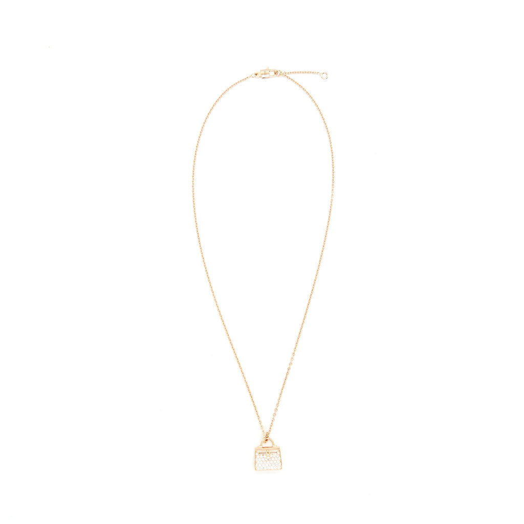 HERMES KELLY AMULETTE PENDANT ROSE GOLD WITH DIAMONDS (NEW VERSION)
