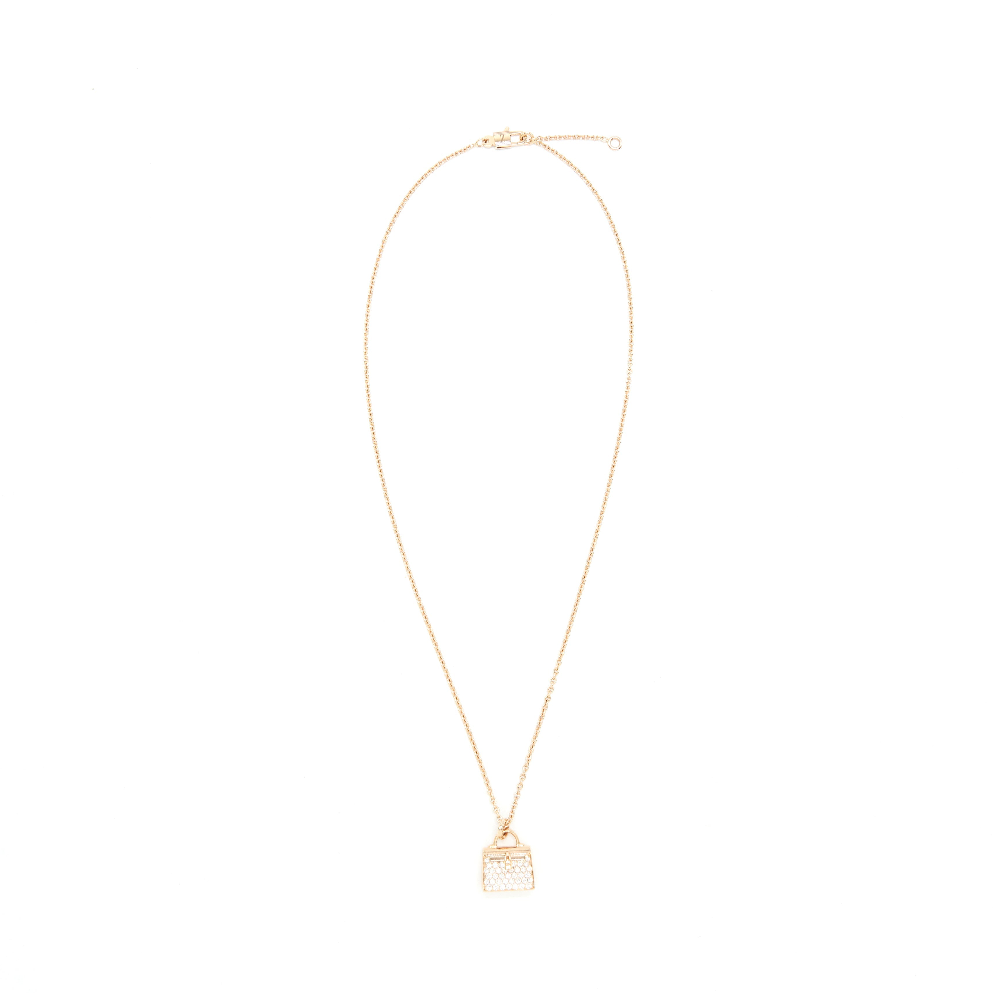 HERMES KELLY AMULETTE PENDANT ROSE GOLD WITH DIAMONDS (NEW VERSION)