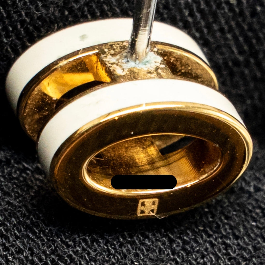 HERMES MINI POP H EARRINGS BLANC GHW