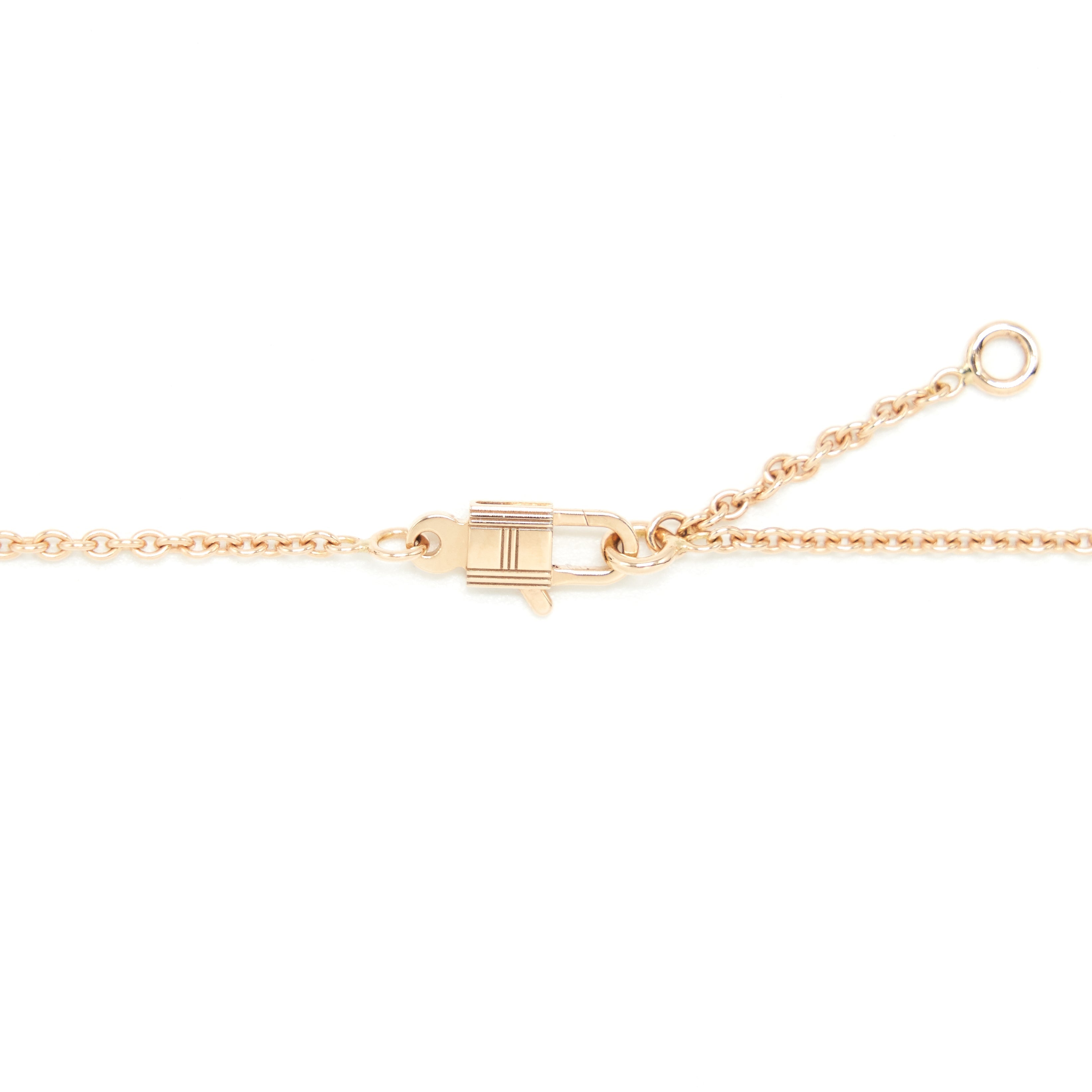 HERMES KELLY AMULETTE PENDANT ROSE GOLD WITH DIAMONDS (NEW VERSION)