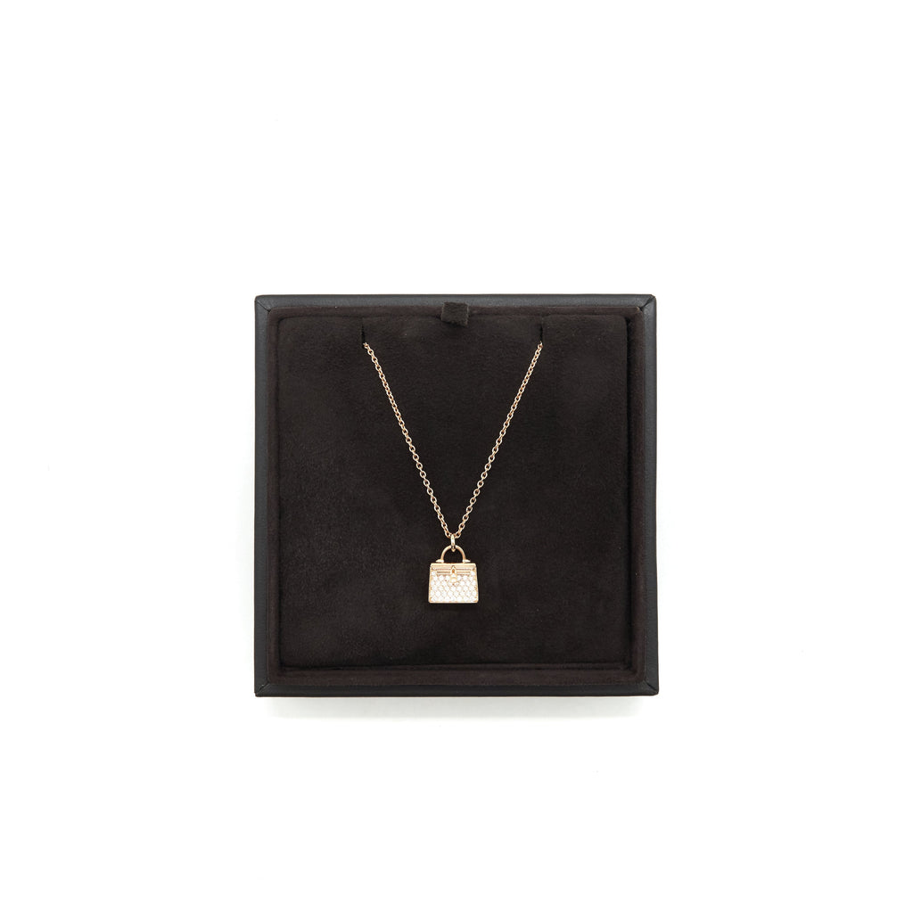 HERMES KELLY AMULETTE PENDANT ROSE GOLD WITH DIAMONDS (NEW VERSION)