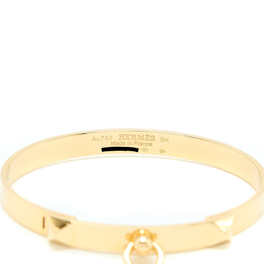 HERMES COLLIER DE CHIEN BRACELET YELLOW GOLD