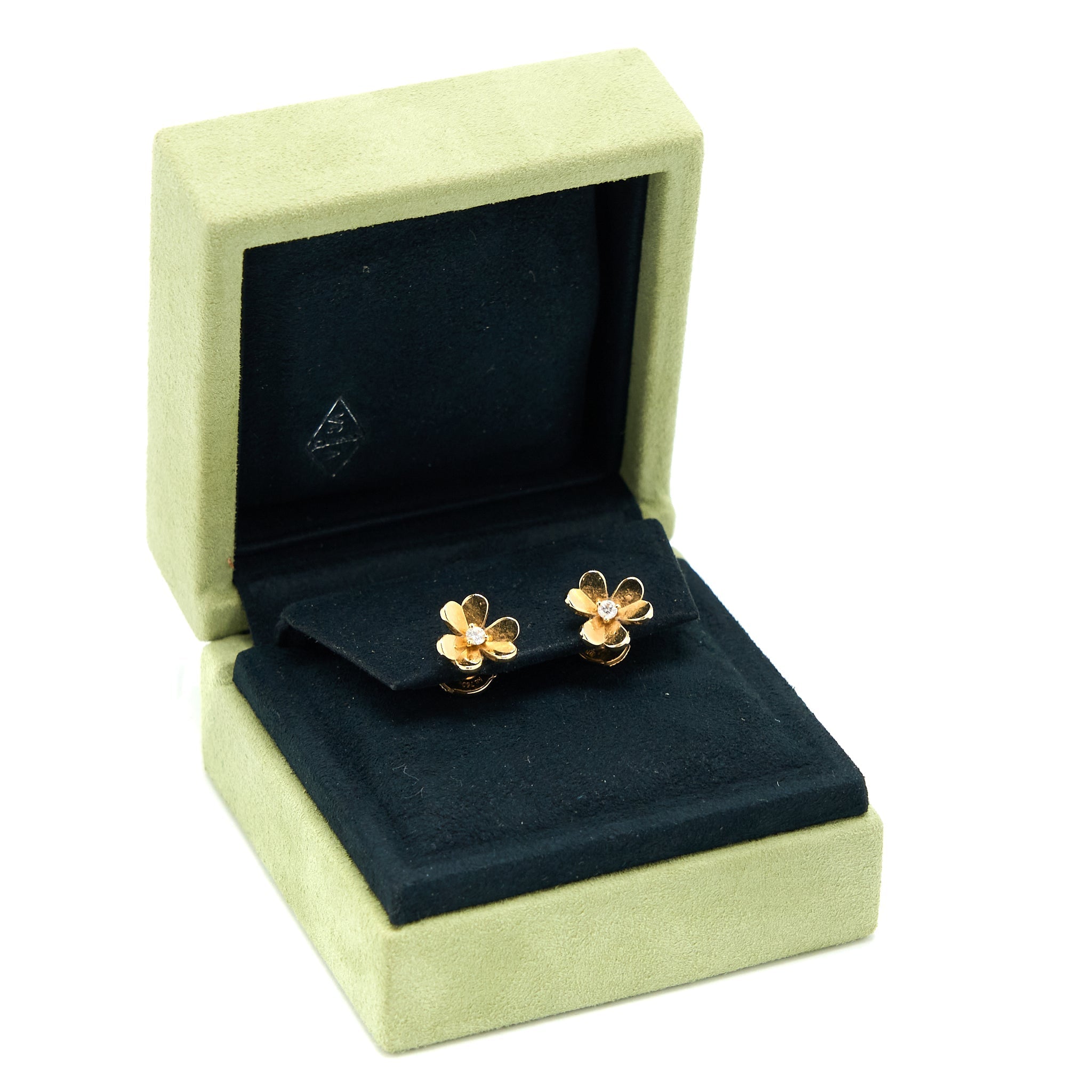 VAN CLEEF & ARPELS FRIVOLE EARRINGS YELLOW GOLD WITH DIAMONDS