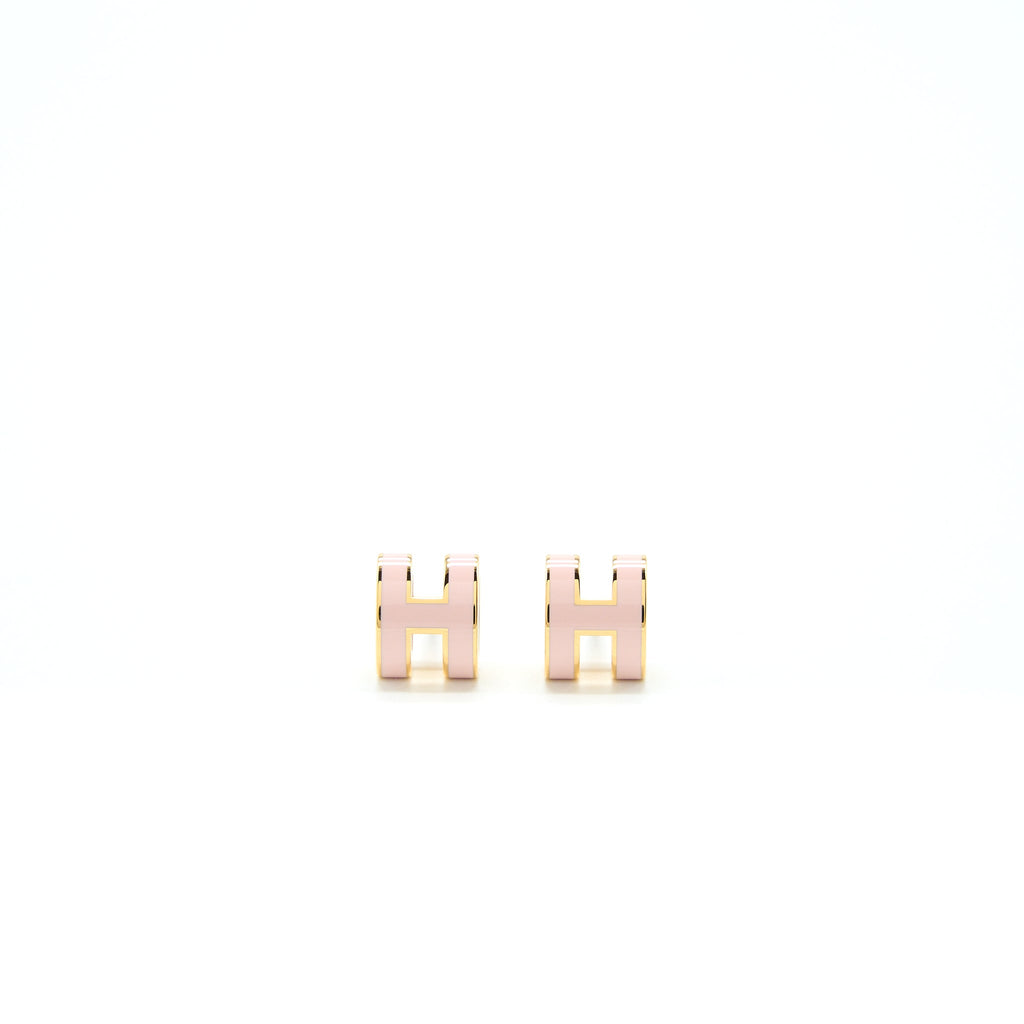 HERMES MINI POP H EARRING ROSE DRAGEE GHW