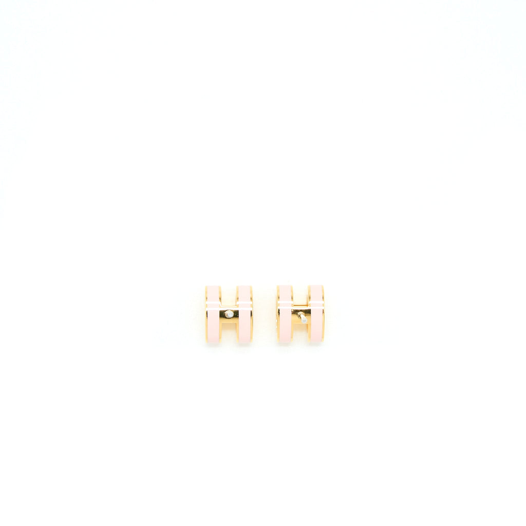 HERMES MINI POP H EARRING ROSE DRAGEE GHW