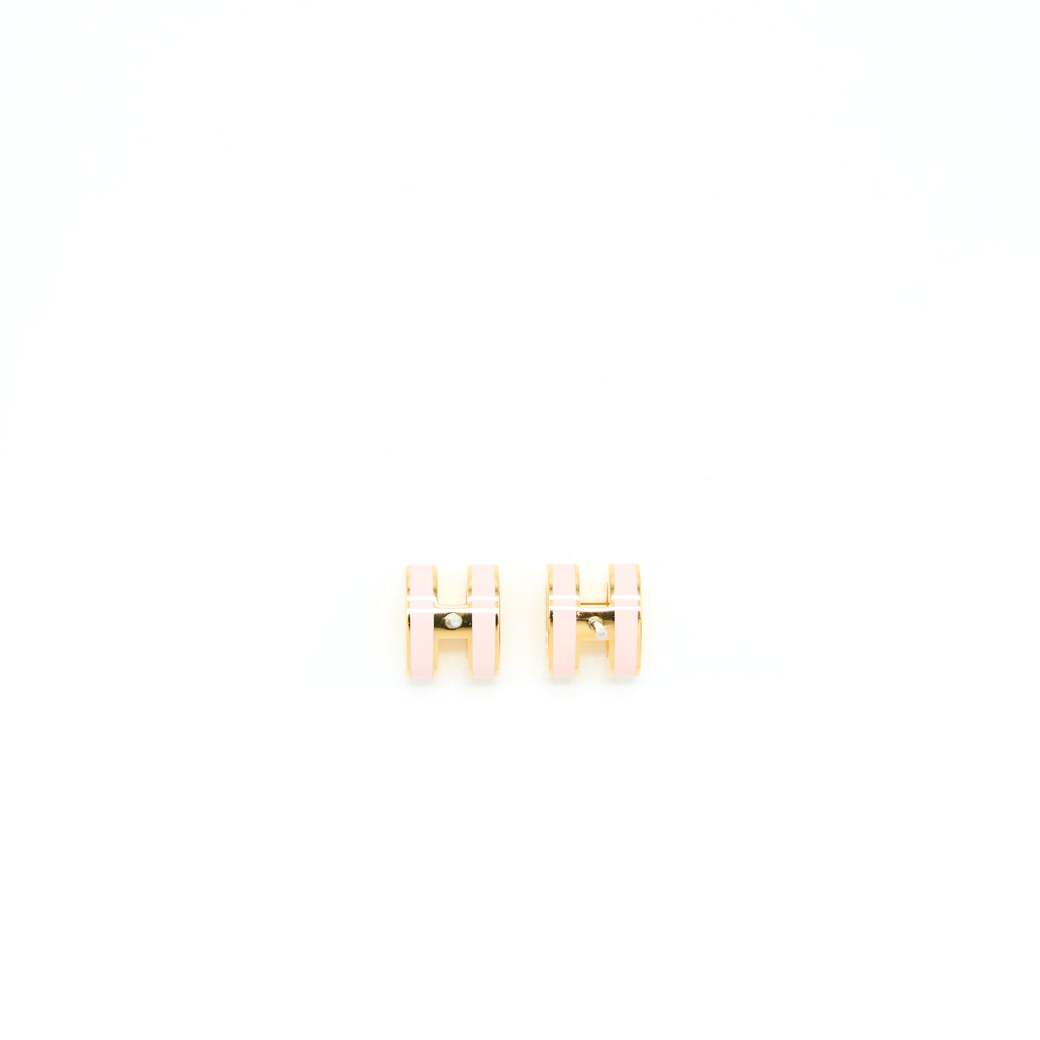 HERMES MINI POP H EARRING ROSE DRAGEE GHW