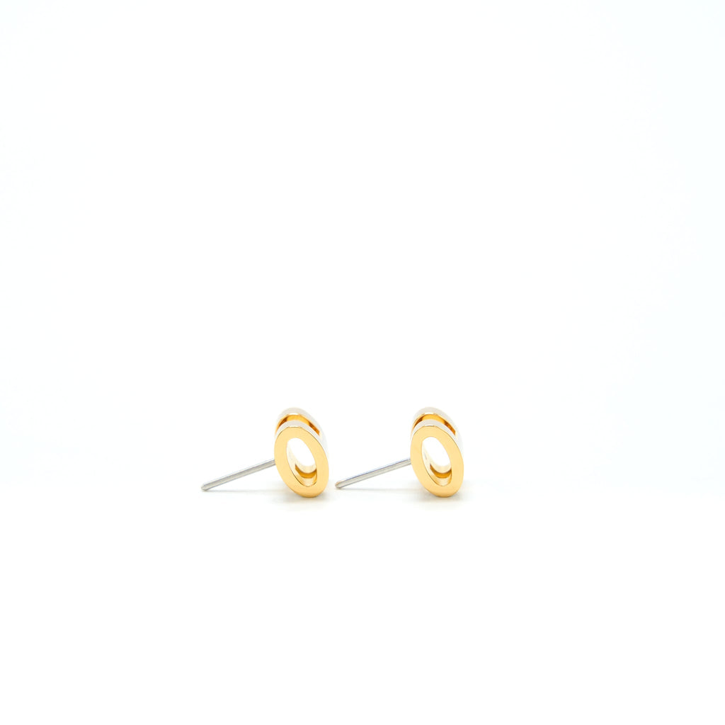 HERMES MINI POP H EARRINGS MARRON GLACE GHW