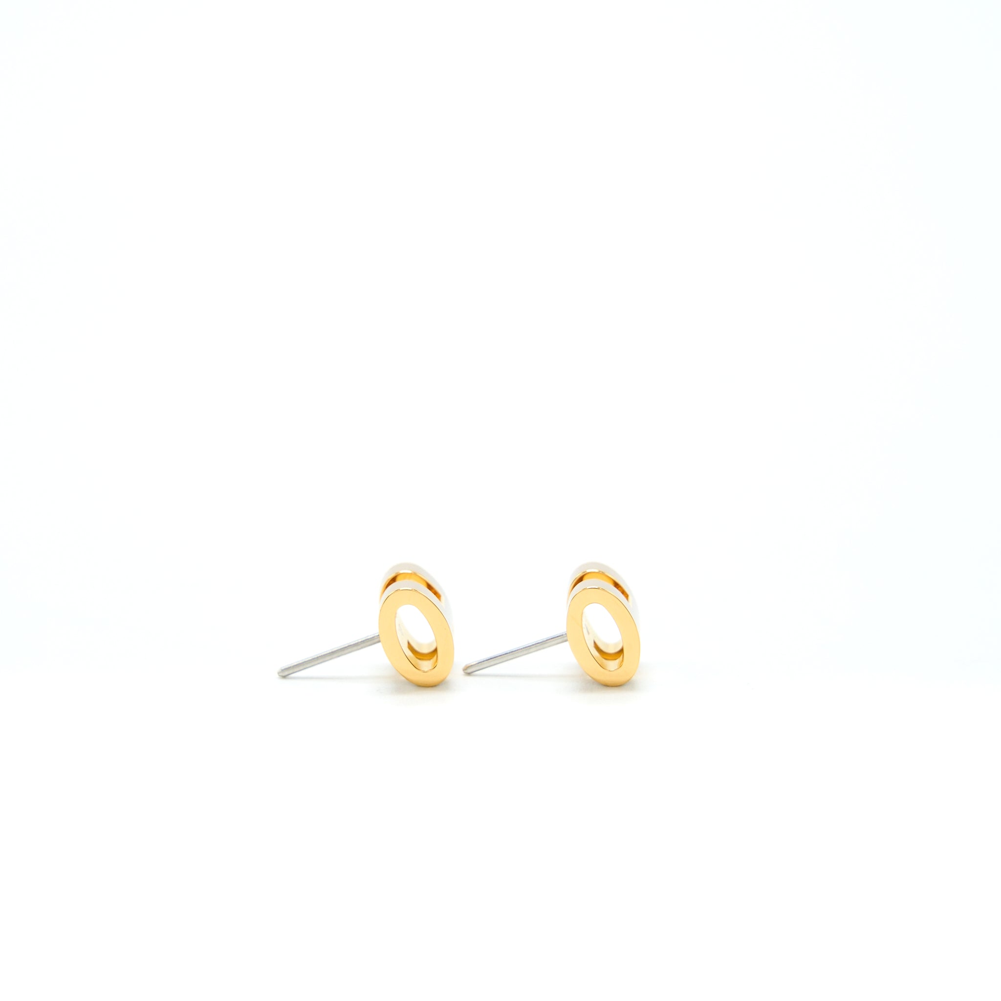 HERMES MINI POP H EARRINGS MARRON GLACE GHW