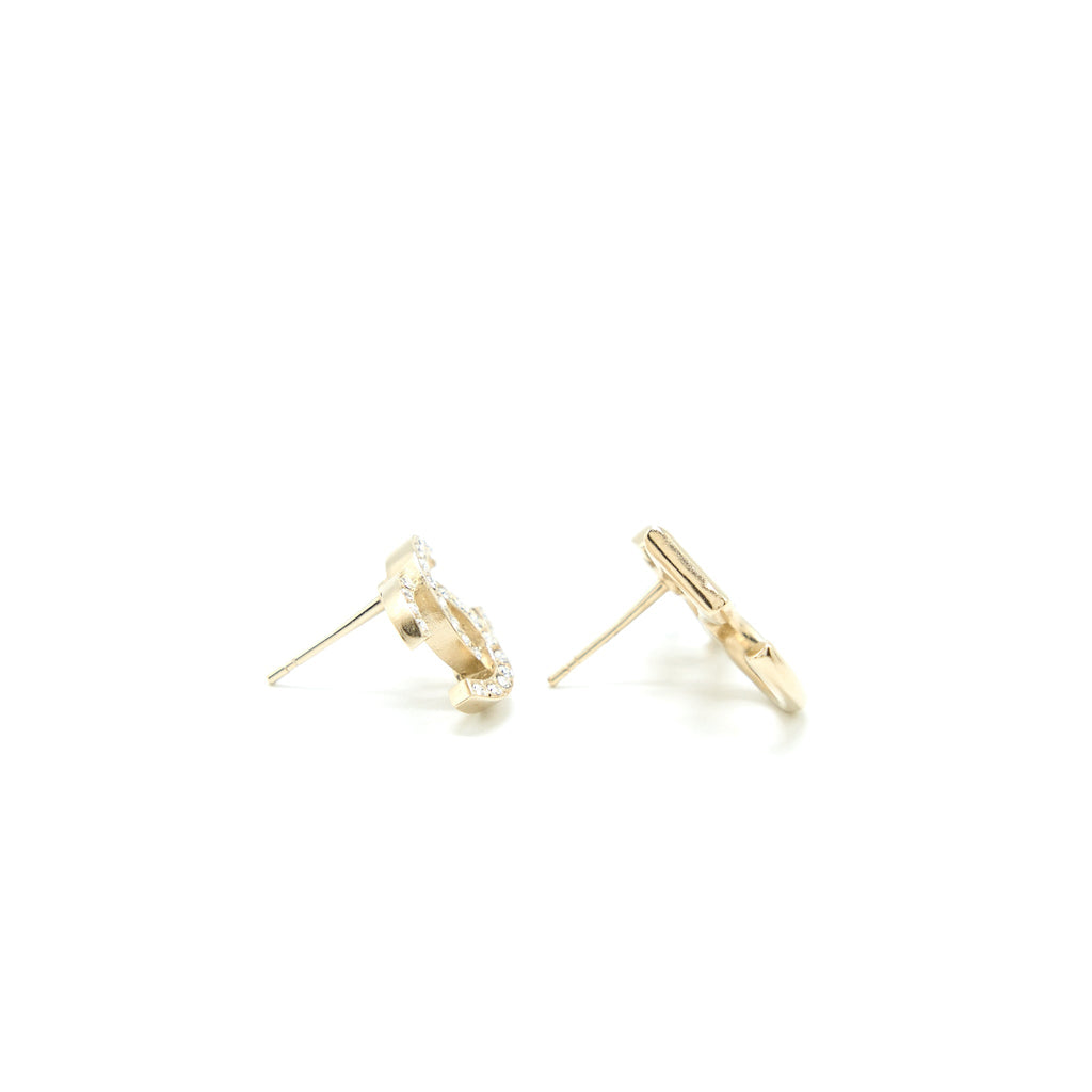 CHANEL CRYSTAL CC LOGO NO.5 EARRINGS LGHW