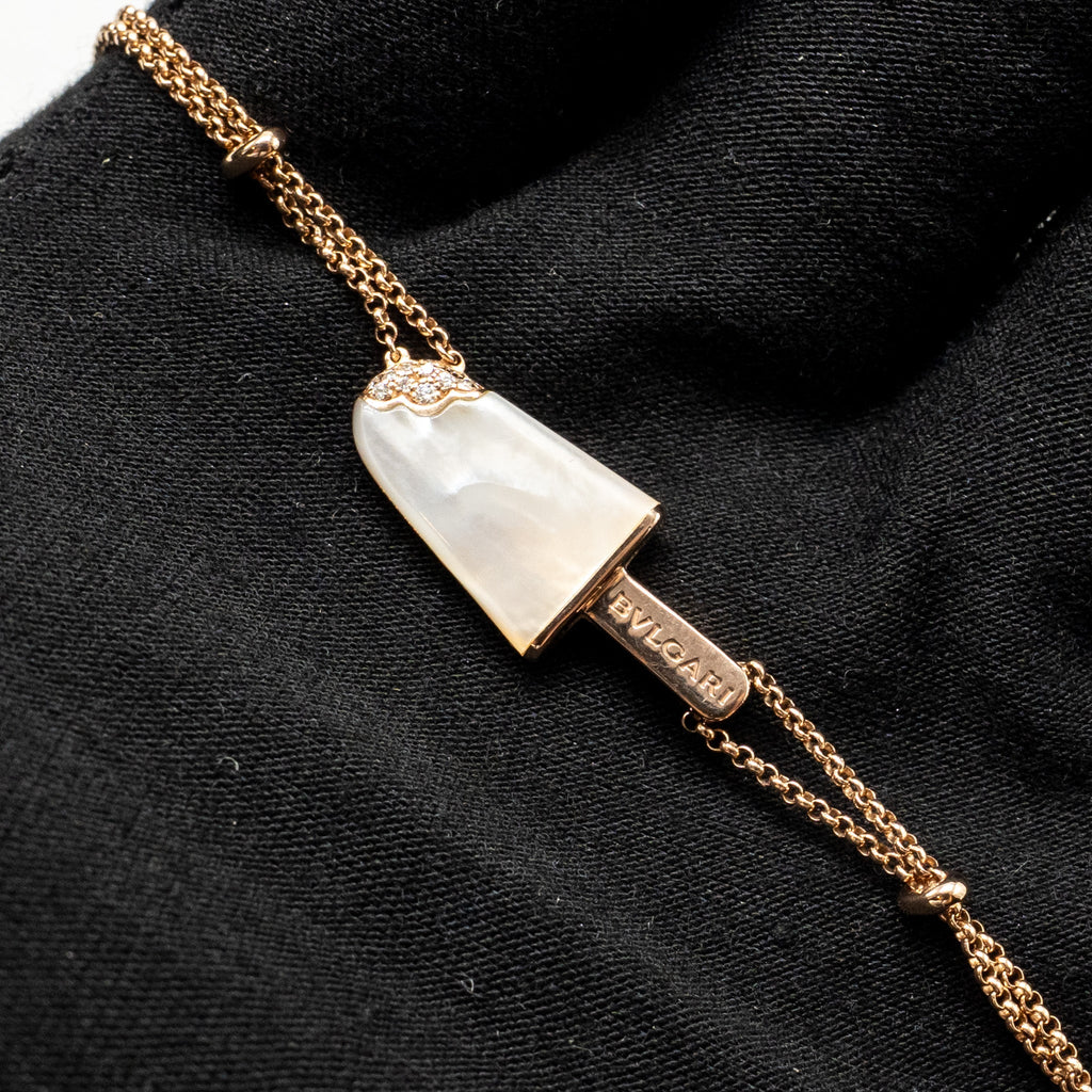 BVLGARI GELATI NECKLACE MOTHER OF PEARL / DIAMONDS / ROSE GOLD