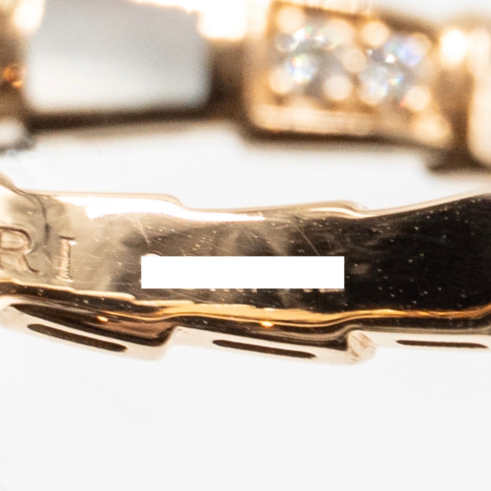 BVLGARI SERPENTI VIPER RING MOTHER OF PEARL, ROSE GOLD WITH DIAMONDS