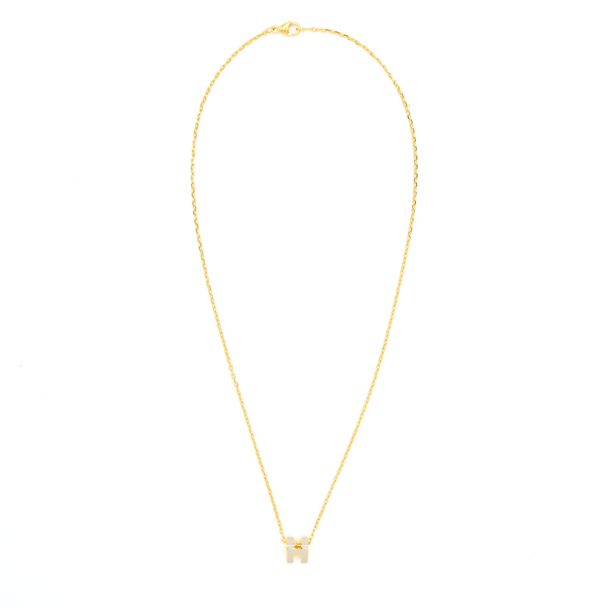 HERMES MINI POP H PENDANT MARRON GLACE GHW