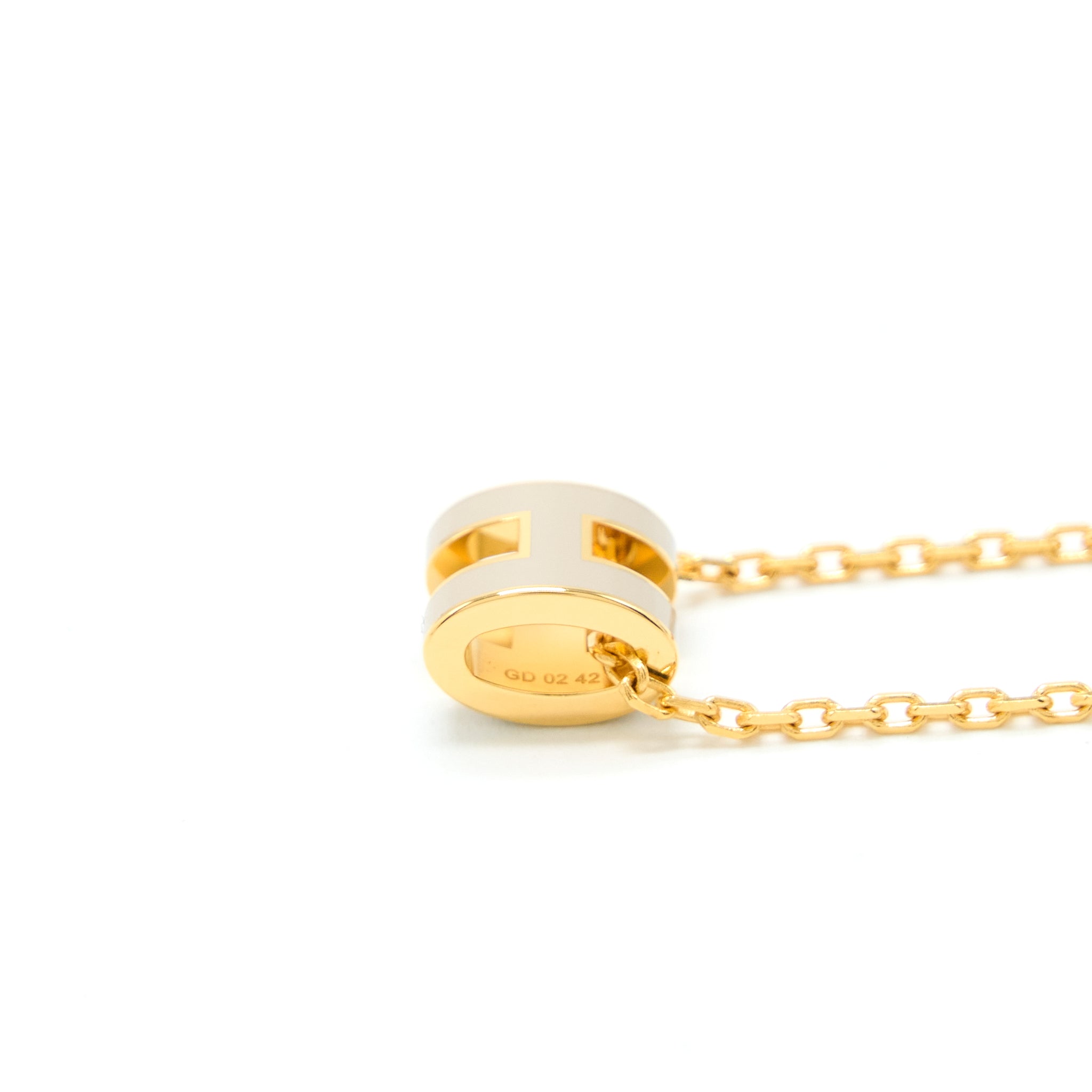 HERMES MINI POP H PENDANT MARRON GLACE GHW