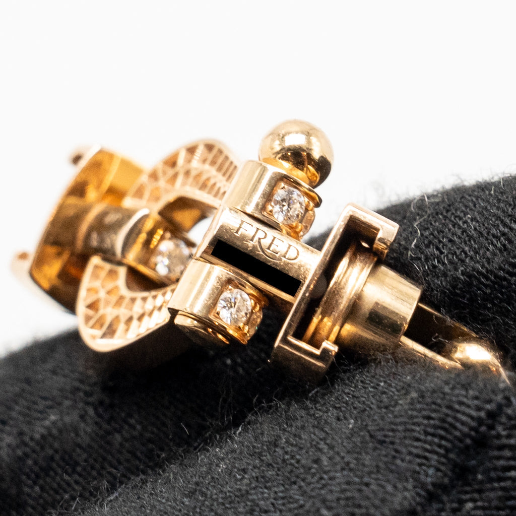 FRED FORCE 10 BRACELET ROSE GOLD/DIAMONDS WITH 2 STRAP/CHAIN