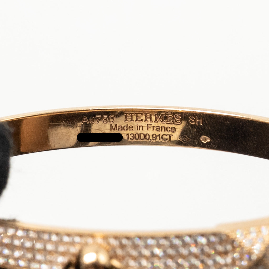 HERMES COLLIER DE CHIEN BRACELET ROSE GOLD/DIAMONDS