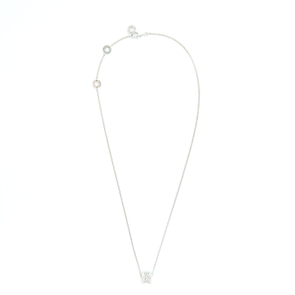 BVLGARI B.ZERO1 MINI NECKLACE WHITE GOLD WITH DIAMONDS