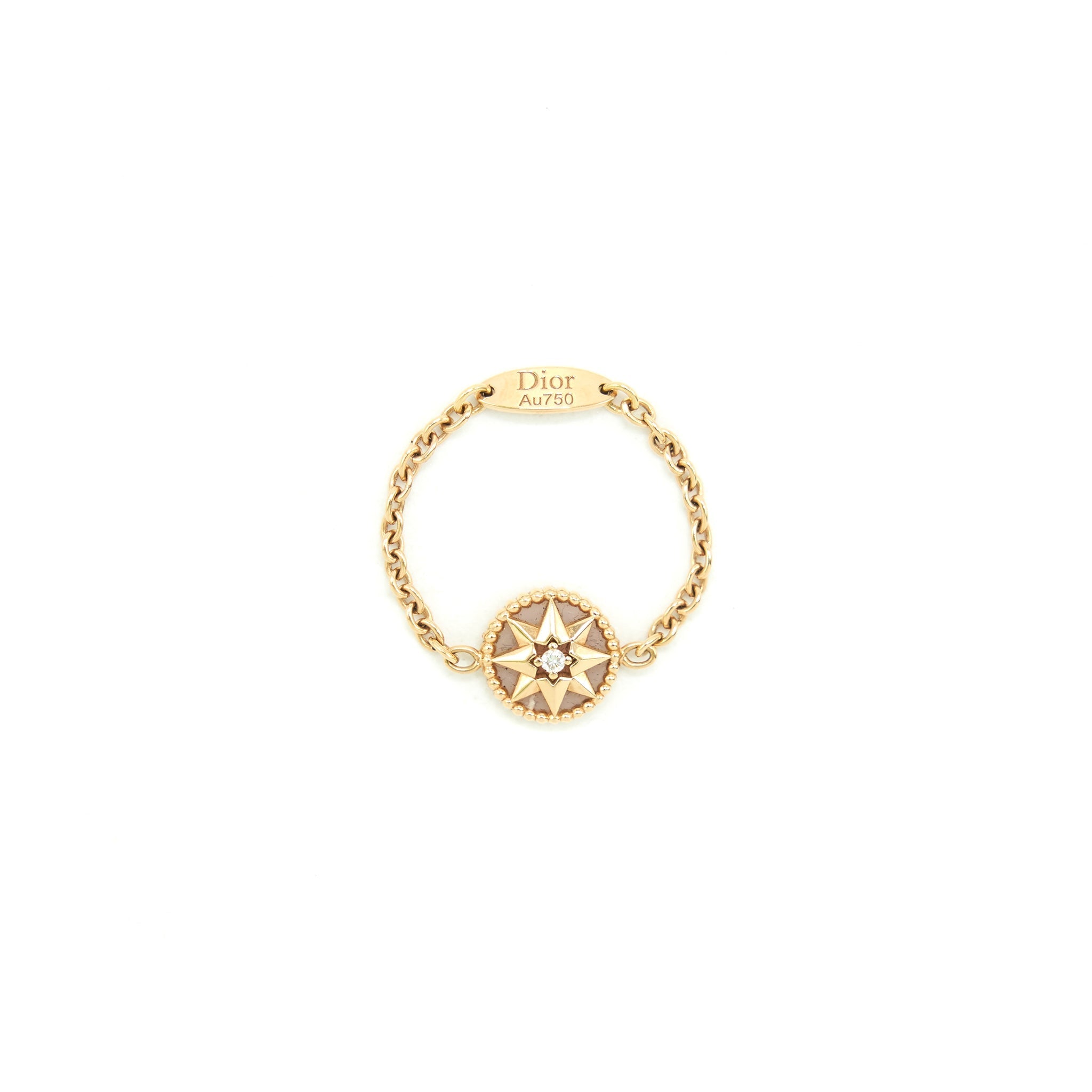 DIOR ROSE DES VENTS RING XS, ROSE GOLD, DIMOND AND PINK OPAL