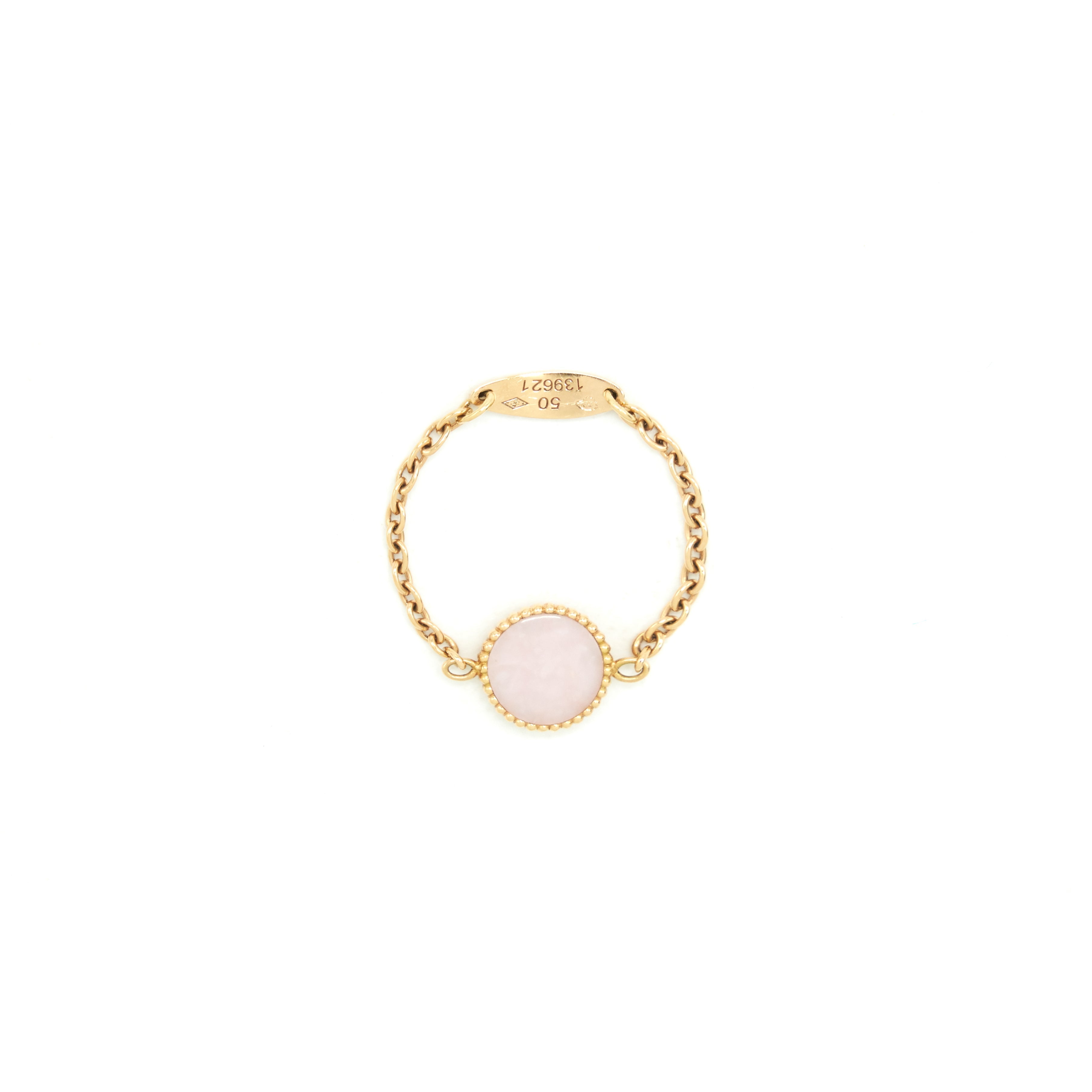 DIOR ROSE DES VENTS RING XS, ROSE GOLD, DIMOND AND PINK OPAL